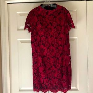 Red lace dress